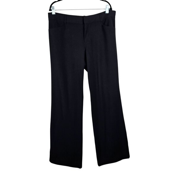 Michael Kors Womens Flared Dress Pants Size 12 Black High Waist Career Formal - Picture 1 of 10